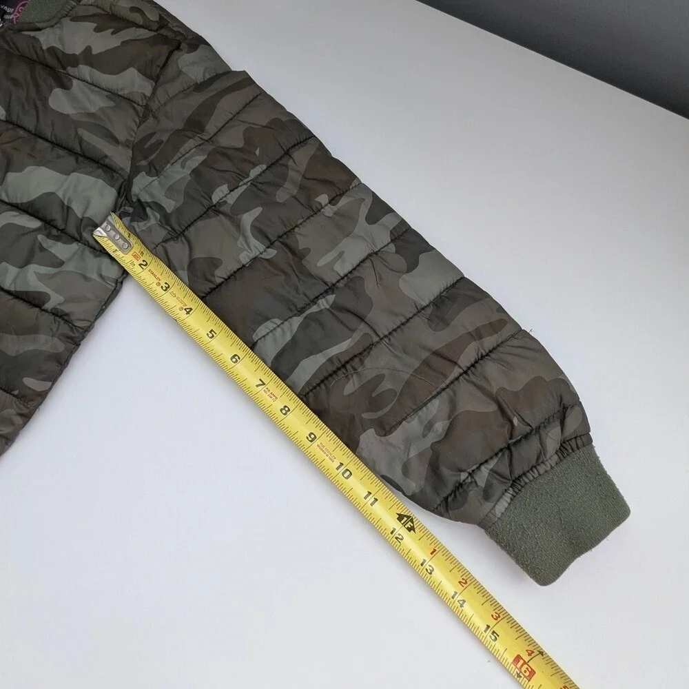 Justice Girls (Size 8)Camouflage Puffer Jacket w/Jersey Hood & Full Zipper Front